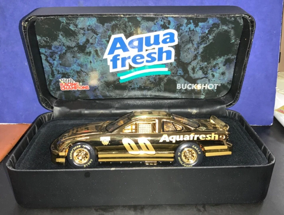 Coche Buckshot Jones 00 Aquafresh 1998 Racing Champions chapado en oro 24 k 1:64 (B) Foto 2 de 4