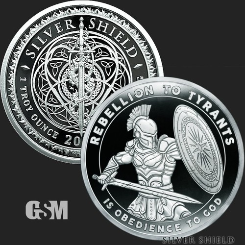 Honor Guard Version 1 - 1 oz .999 Fine Silver Shield Proof MINIMINTAGE Rebellion - Picture 4 of 5