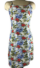 Pura Vida Blue Red Green Floral Beach Dress Size S made in the USA. A1