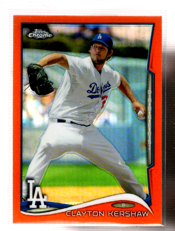 2014 Topps Chrome Orange Refractor #100 Clayton Kershaw MINT Dodgers ID:41232