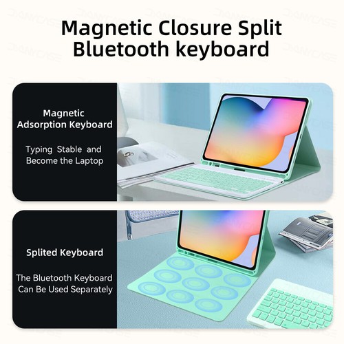 For iPad Pro 12.9 3rd 4th 5th 6th Gen Bluetooth Keyboard Flip Leather Case Cover - Picture 17 of 34
