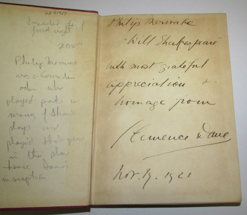 Clemence DANE WILL SHAKESPEARE. Inscribed by Author to Patrick Merivale 1921 - Picture 2 of 3