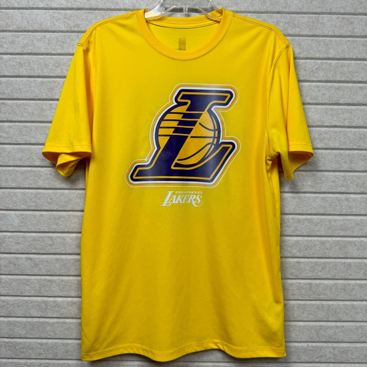 Los Angeles Lakers LeBron James #6 Logo T-Shirt Yellow L Double