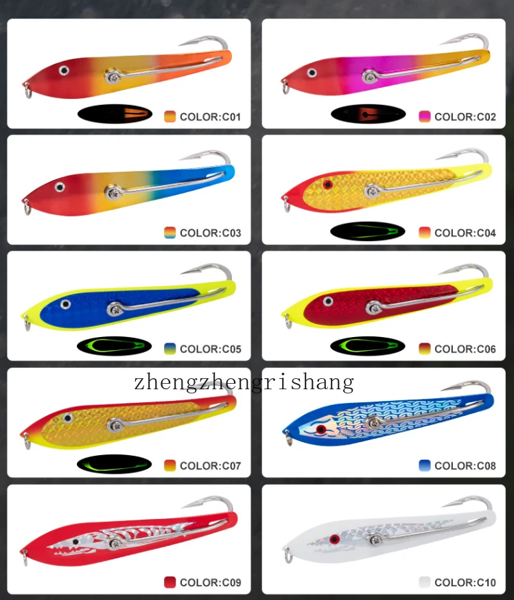 Señuelo de pesca holográfico de pesca con gancho de cuchara de arrastre para drones de 3 piezas 20 g-58 g Foto 3 de 4