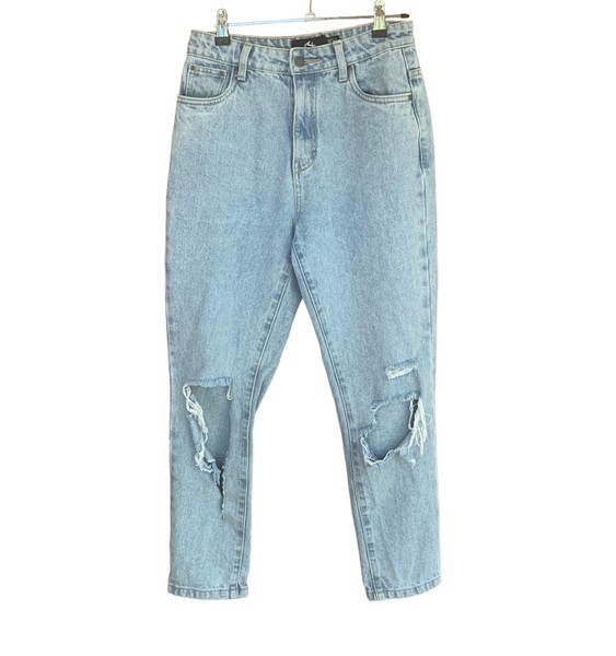 Rusty Womens Jeans Blue Ripped Casual Size 8