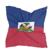 Women's Fashion Silk Scarf Haitian Flag Square Satin Headscarf Neck Scarf Hea...