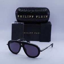 Philipp Plein SPP151W 0703 Matte Black/Silver/Grey 57-16-145 Sunglasses New A...