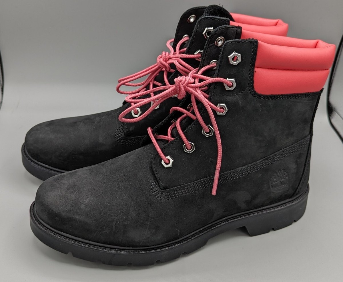 TIMBERLAND Boots Women’s Size Nubuck Pink Trim New WO Box 6”  Waterproof