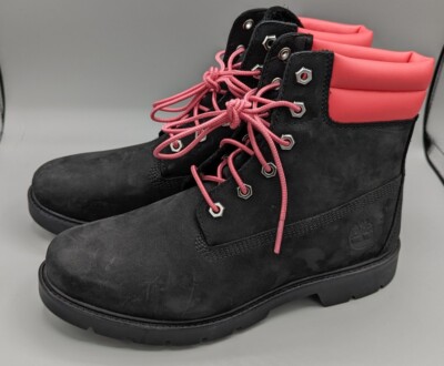 TIMBERLAND Boots Women's Size Nubuck Pink Trim New WO Box
