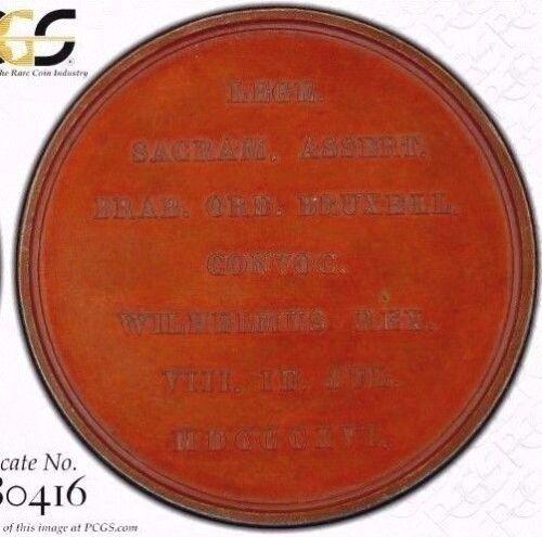 1816 BELGIEN ÖSTERREICH-NIEDERLANDE PROVINZIALRAT MEDAILLE PCGS MS63 GETÖNTER LÖWE - Bild 2 von 6