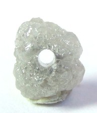 1 WHITE/ SILVER Natural Rough Diamond Beads 3/4 pc