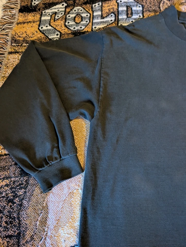 Vintage Nike Mock Neck T Shirt Made in USA Mens XL BLack Turtleneck Swoosh - Image 3 of 4