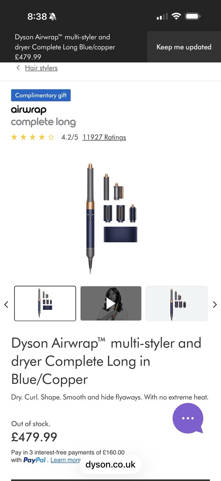 Dyson Airwrap Styler Complete Edition (Prussian Blue/Rich Copper) UK Version