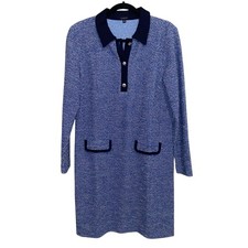 Talbots Dress Womens Medium Stretch Tweed Contrast Trim Office Preppy Classic