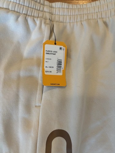 NWT Boys XL 18-20 Carhartt Fleece Logo Sweatpants - Malt Light Tan Great Design! - Picture 3 of 3