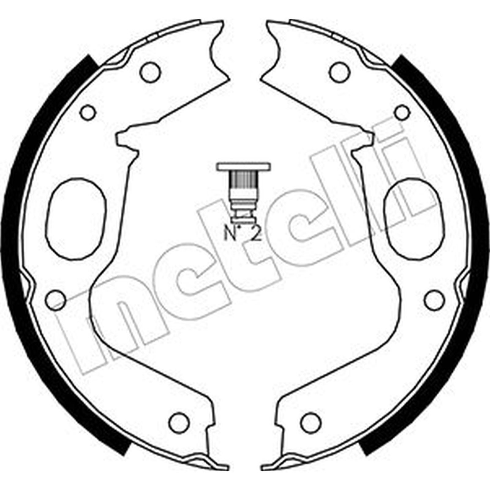 ORIGINAL® Metelli Bremsbackensatz, Feststellbremse Hinten für Mitsubishi
