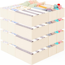 26 Pack Foldable Drawer Organizers - Beige Fabric Storage Bins in 3 Sizes