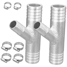 1 Set 1 Inch to 5/8 Aluminum CAB Heater Y Fitting Compatible with UTV SXS RZR 