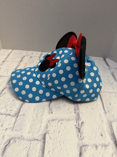 Disney Parks Minnie Mouse Polka Dot Ears & Red Bow Hat Baseball Cap Snapback EUC - Picture 2 of 7