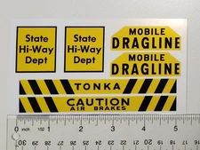 Stickers For Tonka Mobile Dragline State Hi Way Dept Highway Department 