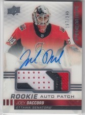 2019-20 Premier Joey Daccord Rookie patch Auto /249 ZE