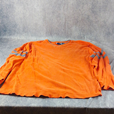 Chaps Ralph Lauren Herren Pullover L/G Baumwolle Orange/Grau Rundhals Strick