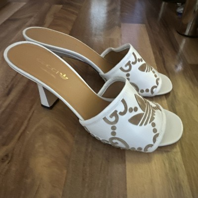 Gucci Adidas Sandalen Pumps Gr 38 Beige 3 mal getragen 
