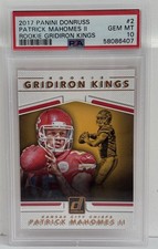 2017 Panini Donruss-GRIDIRON KINGS PATRICK MAHOMES ROOKIE CARD PSA 10 GEM MT B-6. rookie card picture