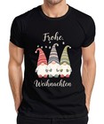 Frohe Weihnachten Weihnachtswichtel Gnom Lichterkette Wichtel Herren T-Shirt
