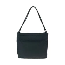 condition PRADA Tessuto triangle logo plate black silver hardware nylon tote ba