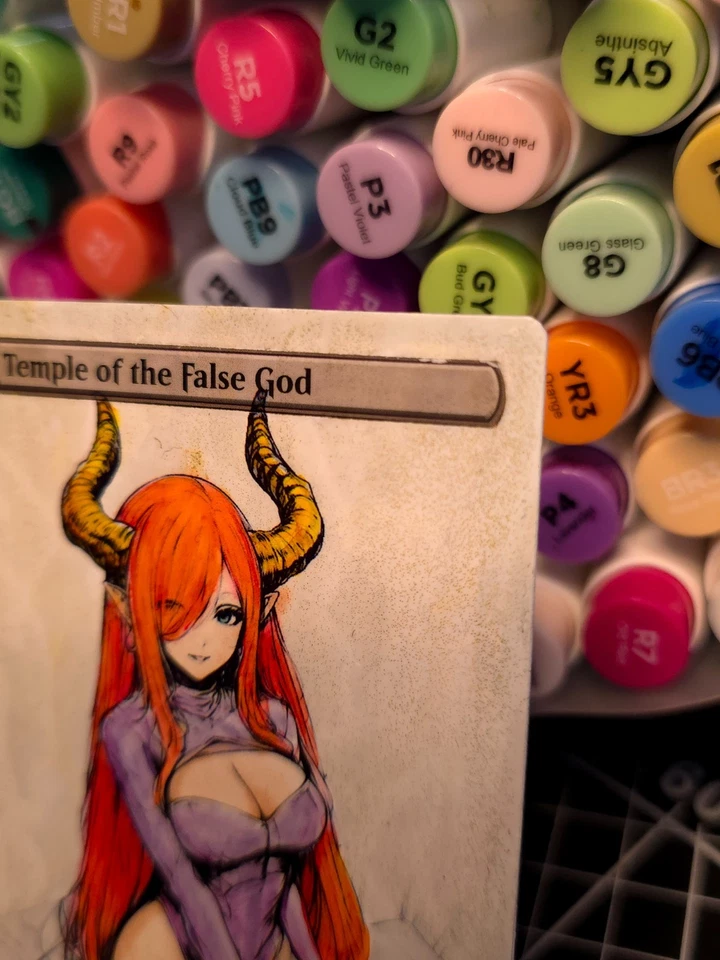 Temple of the False God - MTG *Altered Hand Colored Original Art Anime -  111925 - Image 4 of 4