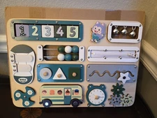 Busy Board Montessori Toy for 1-3 Yr Old - Sensory Toys for Toddlers Fine Motor