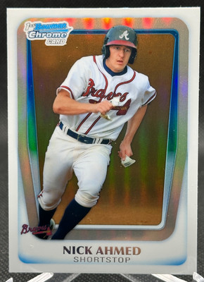 2011 Bowman Chrome REFRACTOR 1st RC SP Nick Ahmed #BDPP75 ATLANTA BRAVES!