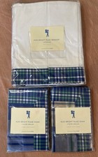 Pottery Barn Kids Alex Bright Plaid Twin Bedskirt & Pillow Shams Set Preppy Blue