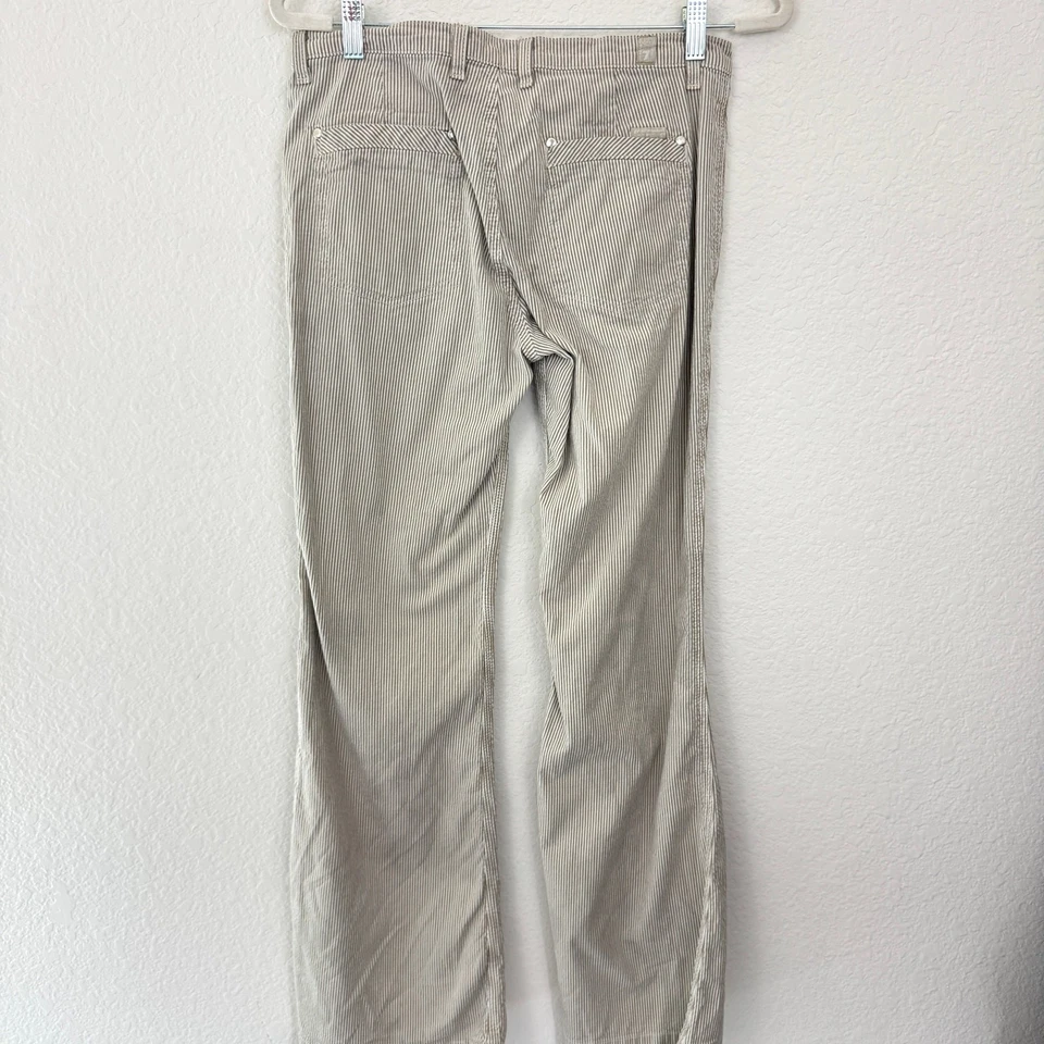 7 For All Mankind Womens Flare Pants Sz 29 Vintage Low Rise Striped Cotton Gray - Image 3 of 4