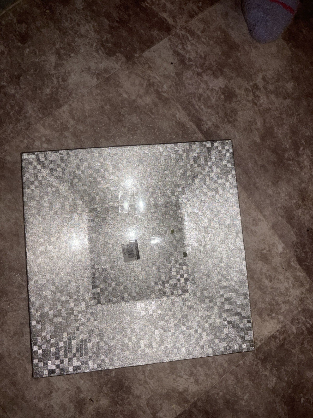 3 Square Silver Glitter Prism Plate Chargers, Set of 3 20” Each New