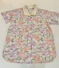 Vtg Victorias Secret Night Shirt Size M/L Floral Yellow Satin Gold Label Lounge