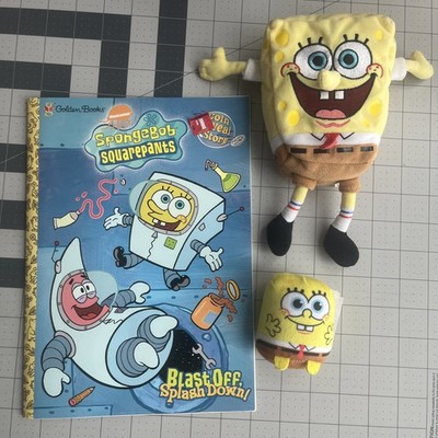 Vtg SpongeBob SquarePants Lot 3- Golden Book Coloring 2001 Blast Off Splash Down