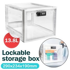 Lockable Storage Box w/ Lock Box for Food Medicines and Home Safety Simple