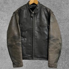 Giacca Moto Schott NYC 141 Cafe Racer Pelle di Vacchetta Sbiadita Uomo 44 Fodera