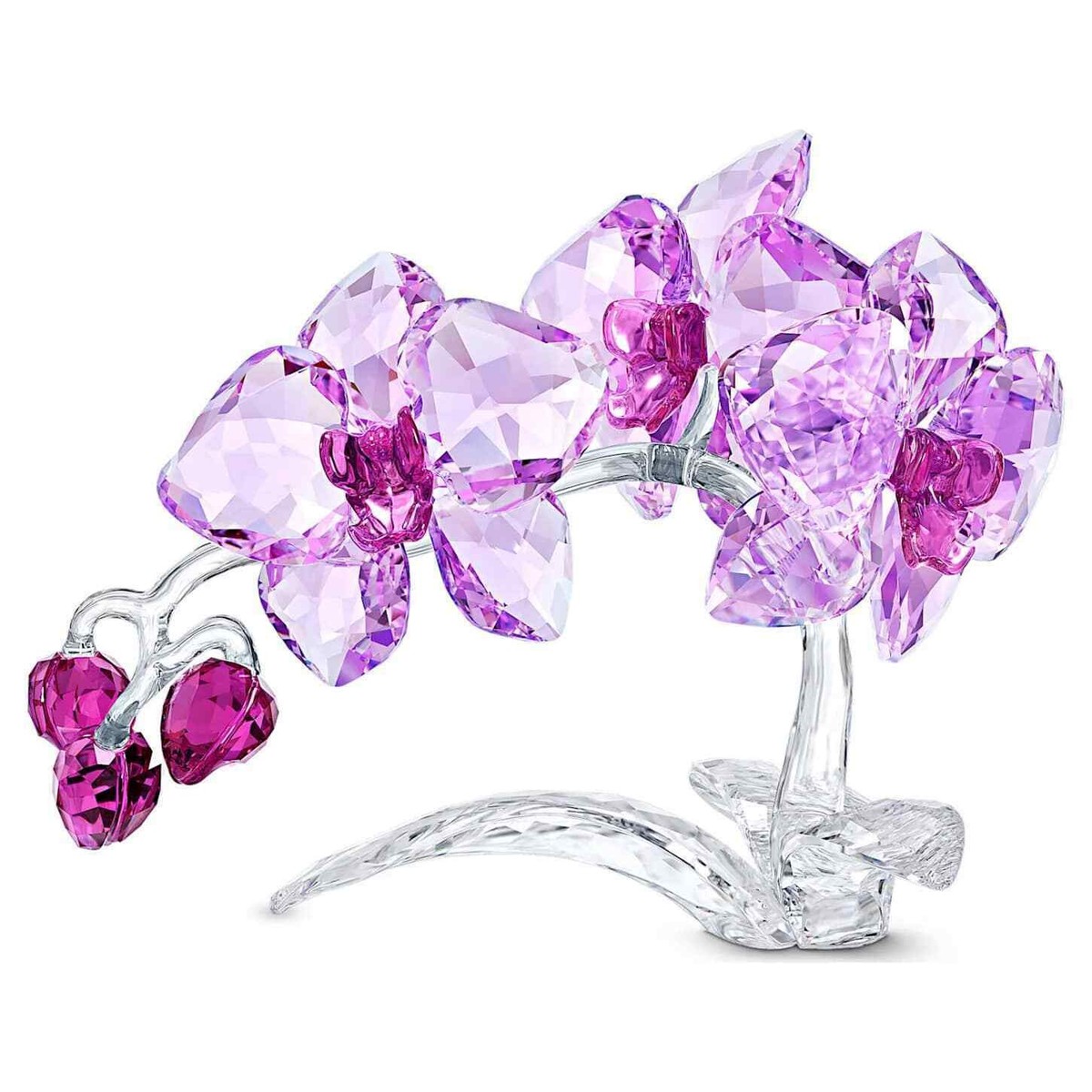 Swarovski Crystal Flowers Orchid Figurine Decoration - Purple for