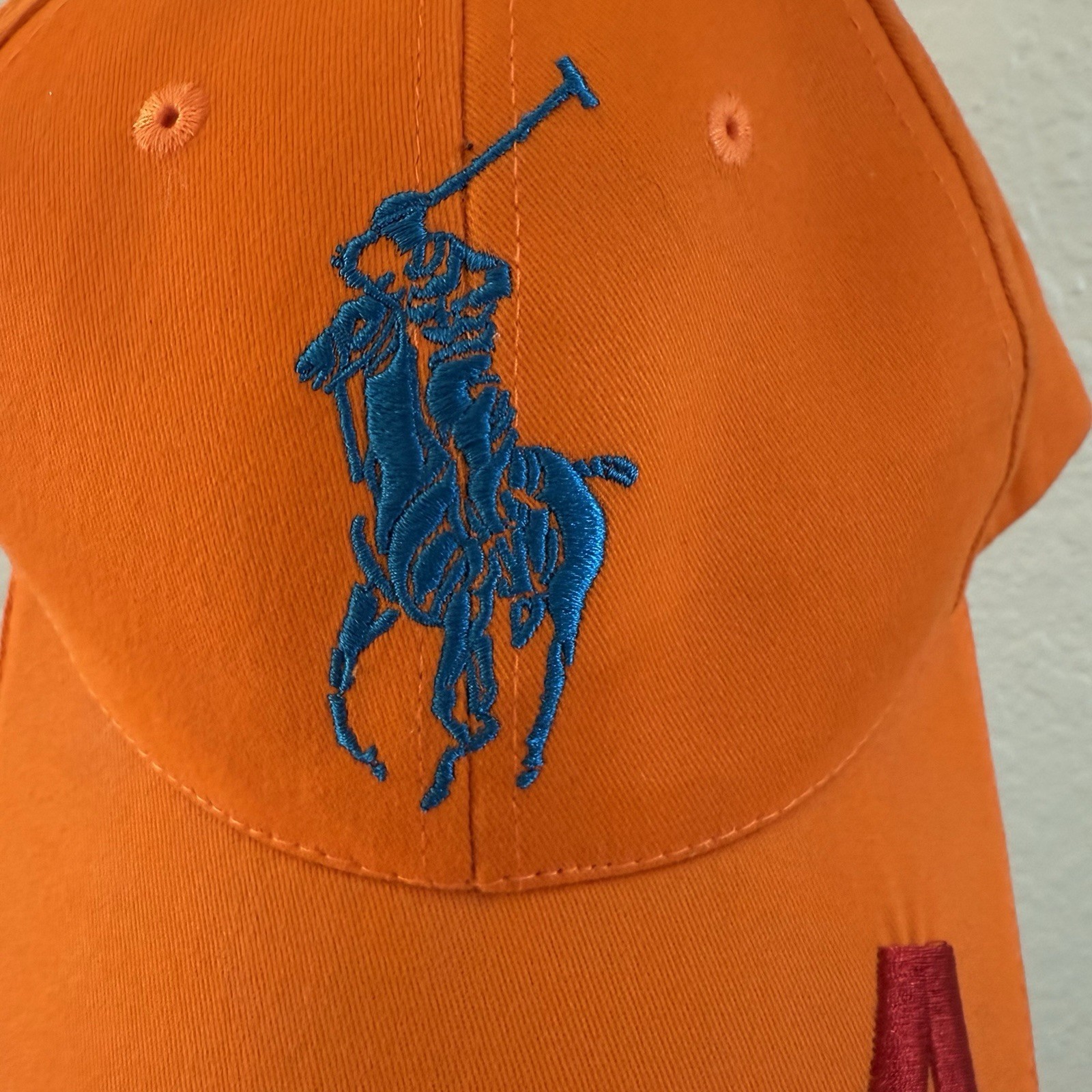 Cappello Berretto Ralph Lauren Uomo TAGLIA UNICA Big Pony 4 Fragranze Golf Baseball ARANCIONE