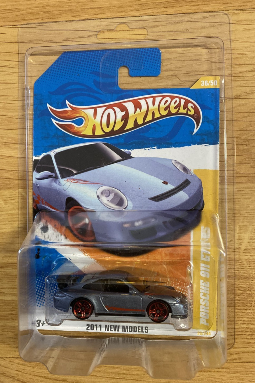 Hot Wheels 36/50 2011 New Models Porsche 911 GT3 RS Blue MOC Protect Pack HW4U