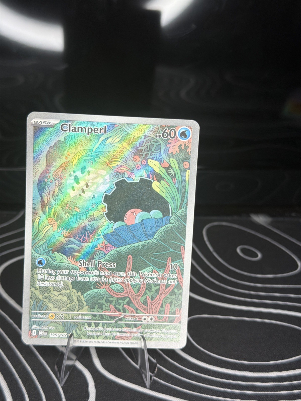 Pokemon Clamperl 195/182 Destined Rivals Illustration Rare Holo Card NM
