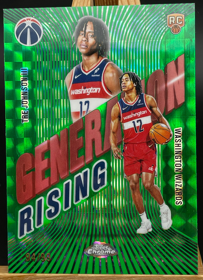Tre Johnson III 2025-26 Topps Chrome 94/99 Green Generation Rising RC #GR-6