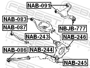 Fits FEBEST NAB-086 REAR LONGITUDINAL BAR SILENTBLOCK NISSAN 350Z Z33 ⭐UK Stock⭐