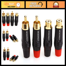 RCA to Speaker Wire Adapter, Male Female Audio Phono Gold Plated Connector 4-Pac