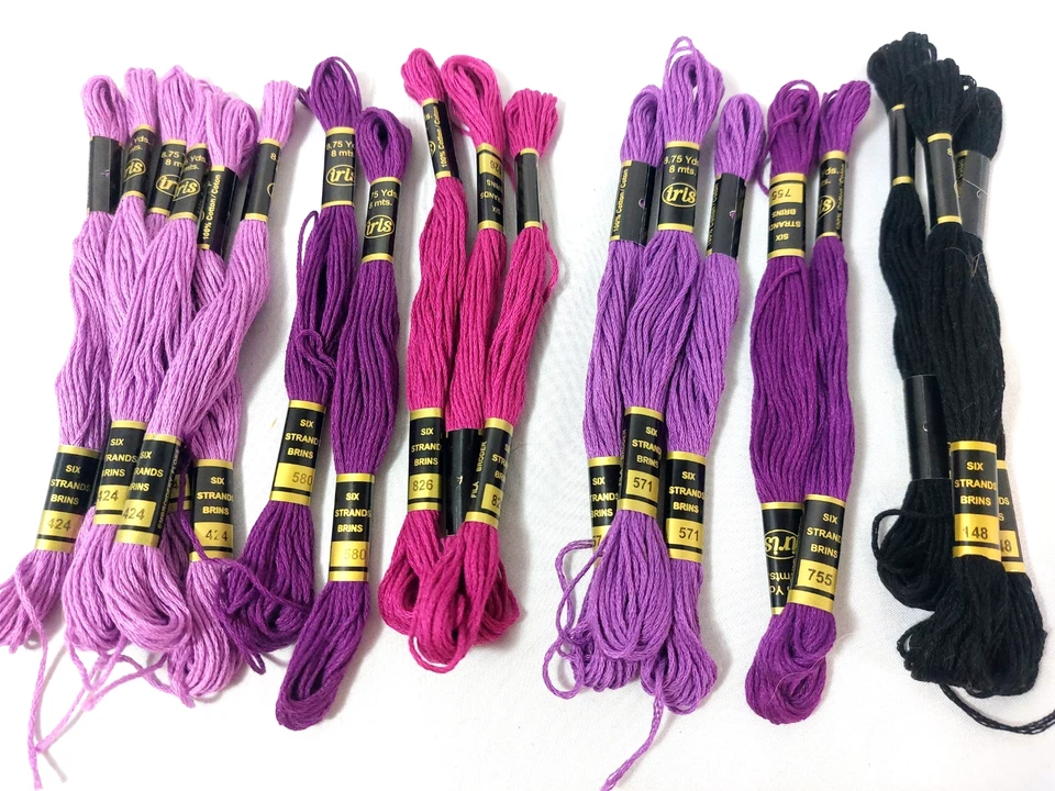 Iris Embroidery Floss Lot Of 166 Skeins Cotton Cross Stitch Thread Solid New - Image 3 of 4