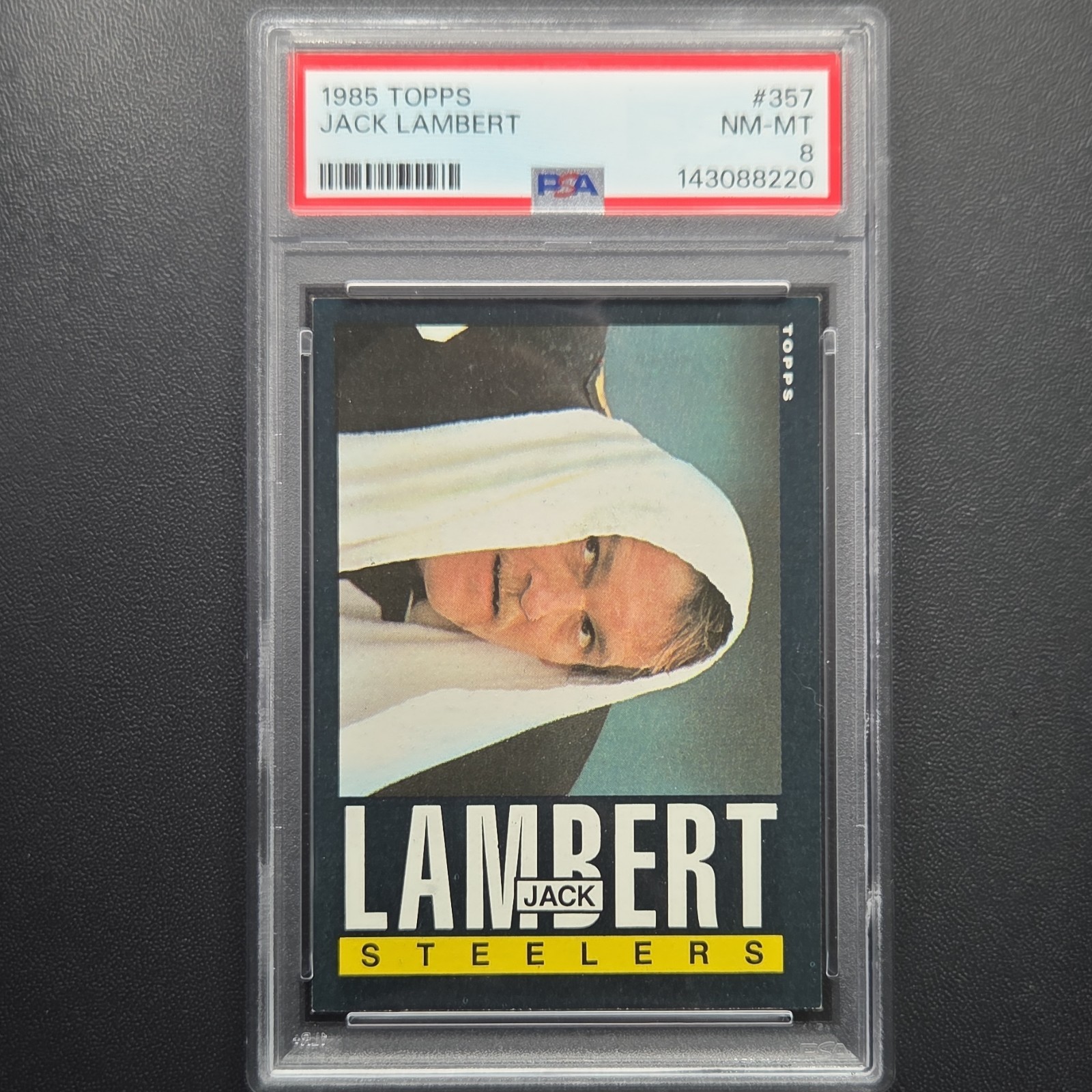 Topps 1985 Jack Lambert #357 PSA 8 Pittsburgh Steelers Football Card