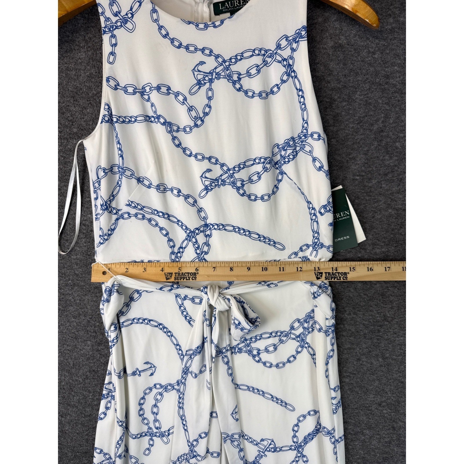 NWT Lauren Ralph Lauren Nautical Print Sleeveless Wide Leg Jumpsuit Women Size 0 thumbnail 9